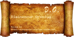Diminescur Orsolya névjegykártya